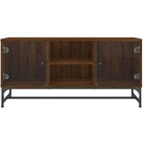 TV ormarić sa staklenim vratima smeđa boja hrasta 102x37x50 cm | shoptok.hr