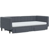 vidaXL Dnevni krevet na razvlačenje tamnosivi 90 x 200 cm baršunasti | shoptok.hr