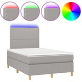  Box spring postelja z vzmetnico LED sv. siva 120x200 cm blago, (20725653) | Shoptok.si