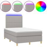  Box spring s madracem LED svjetlosivi 120x200 cm tkanina | shoptok.hr