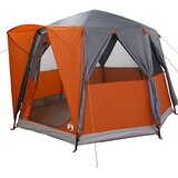 Šator za 3 osobe s krovom Siva i narančasta 320 x 320 x 203 cm | shoptok.hr