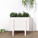 vidaXL Vrtna visoka greda bela 62x50x57 cm trdna borovina Cene