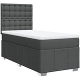  Krevet s oprugama i madracem tamnosivi 90 x 190 cm od tkanine | shoptok.hr