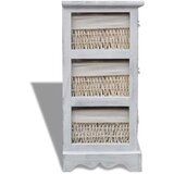 vidaXL 240796 Wooden Storage Rack 3 Weaving Baskets White | shoptok.hr