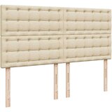 vidaXL Box spring postelja z vzmetnico krem 180x200 cm blago, (21307710) | Shoptok.si