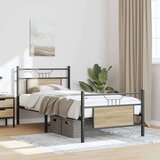 vidaXL Posteljni okvir brez vzmetnice hrast 90x200 cm inženirski les | Shoptok.si