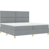 Box Spring Krevet s Madracem i LED Osvjetljenjem Svjetlosiva 200x200 cm Tkanina | shoptok.hr