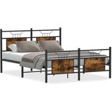  Posteljni okvir brez vzmetnice hrast 140x190 cm inženirski les | Shoptok.si