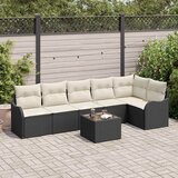  Sjedeća garnitura za vrt 6 kom. Bež poliratan 287,5 x 122,5 x 69 cm | shoptok.hr