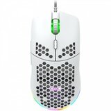 Canyon Puncher GM-11, Gaming Mouse with 7 programmable buttons, Pixart 3519 optical sensor, 4 levels of DPI and up to 4200, 5 million times key life, 1.65m Ultraweave cable, UPE feet and colorful RGB lights, White, size:128.5x67x37.5mm, 105g | Eponuda.ba