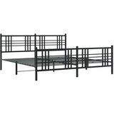 vidaXL Metalni okvir kreveta uzglavlje i podnožje crni 183x213 cm | shoptok.hr