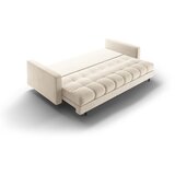 Cosmopolitan Design Kremno bela žametna raztegljiva sedežna garnitura s prostorom za shranjevanje 222 cm Bali – | Shoptok.si