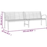 vidaXL vrtna klupa smeđa 231 cm od drva i čelika obloženog prahom | shoptok.hr