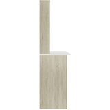  Radni stol s policama bijeli i hrast 110x45x157 cm od iverice | shoptok.hr