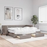 vidaXL Izvlečna dnevna postelja s predali taupe 90x200 cm blago Cene