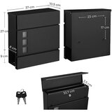 Songmics Stenski poštni nabiralnik GMB052B01, črn | Shoptok.si