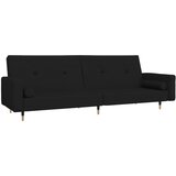 Maison Chic kavč - Sofa - Kanape dvosed z ležiščem in dvema blazinama črn žamet, (21727648) Cene
