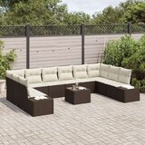 vidaXL 10-delni vrtnarski kavč z blazinami sivo poly rattan. | Shoptok.si