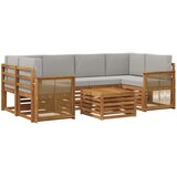  Set vanjskih sofa 7 kom. Prirodna i svjetlosiva | shoptok.hr