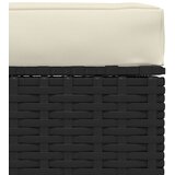  Vrtni tabure s jastukom crni 70 x 70 x 30 cm od poliratana | shoptok.hr