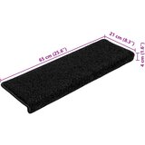  Prostirke za stepenice 10 kom 65x21x4 cm Crne s pravokutnim rubom | shoptok.hr