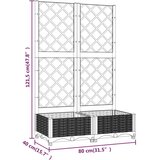 vidaXL Vrtna sadilica s rešetkom svjetlosiva 80x40x121 5 cm PP | shoptok.hr