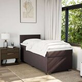 vidaXL Box spring postelja z vzmetnico temno rjava 90x200 cm blago | Shoptok.si