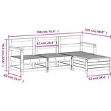 vidaXL 4-dijelni set vrtnih sofa od masivne borovine bijeli | shoptok.hr