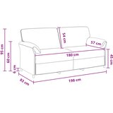 SOFA za 3 osobe Žuta 198 x 83 x 95 cm Baršun | shoptok.hr