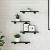 vidaXL Police za Knjige 4 kom Crni Dub 40x10x1.5 cm Od MDF-a | shoptok.hr