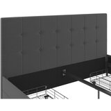 Støraa Tamno sivi tapecirani bračni krevet s prostorom za odlaganje 180x200 cm Rose – | shoptok.hr