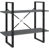 Furnova Knjižna omara 2-nadstropna siva 80x30x70 cm trdna borovina, (21932748) | Shoptok.si
