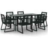  Vrtna jedilna garnitura 7-delna črna PVC ratan, (20667809) | Shoptok.si