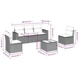  6-dijelni set vrtnih sofa od poliratana s jastucima svjetlosivi | shoptok.hr