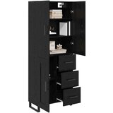  Visok predalnik 2 pcs Črna Orehovina Inženirski les in steklo, (5000107840) | Shoptok.si