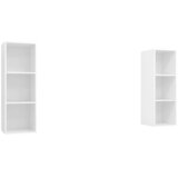  Zidni TV ormarići 2 kom bijeli od konstruiranog drva White | Shoptok.si