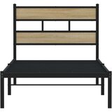 Metalni Kovinski posteljni okvir brez vzmetnice sonoma hrast 107x203 cm, (21611513) | Shoptok.si