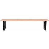  Zidna polica za umivaonik od čelika i masivne hrastovine Smeđa 100 x 50 x 2 cm | Shoptok.si