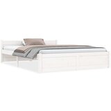 Maison Chic Posteljni okvir - Dvoposteljna postelja - Zakonska postelja bel iz trdnega lesa 140x190 cm-J10151, (21762505) | Shoptok.si