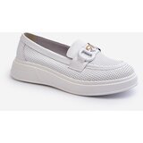 S. BARSKI White Women's Leather Moccasins with Platform S.Barski LR720 | shoptok.hr