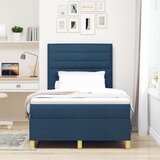  Postelja z vzmetnico z vzglavjem Modra 120 x 190 cm blago, (5000127197) | Shoptok.si