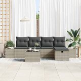  Sjedeća garnitura za vrt 6 kom. Svijetlo siva poliratan Svjetlosiva 55 x 55 x 37 cm | Shoptok.si