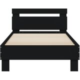  Okvir kreveta s uzglavljem crni 90 x 200 cm konstruirano drvo | shoptok.hr