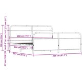  Metalni okvir kreveta bez madraca boja hrasta 200x200 cm | shoptok.hr