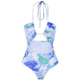Trendyol blue ethnic pattern cut out detailed swimsuit Cene