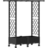  Povišeni krevet s mrežom i krovom Crna 122,5 x 40 x 127 cm PP | shoptok.hr
