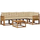 vidaXL Zunanja garnitura za sedenje z blazino 6 pcs Naravna in bež, (5000269599) | Shoptok.si