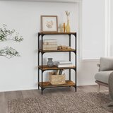  The Living Store Knjižna omara dimljen hrast 60x33x100 cm inž. les in jeklo - Knjižna Omara, (21431340) Cene