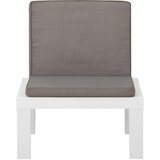 The Living Store Vrtni počivalnik z blazino plastika bel - Počivalnik, (21468059) | Shoptok.si