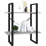 Ormarić za knjige s 2 razine boja betona 60 x 30 x 70 cm drveni | shoptok.hr